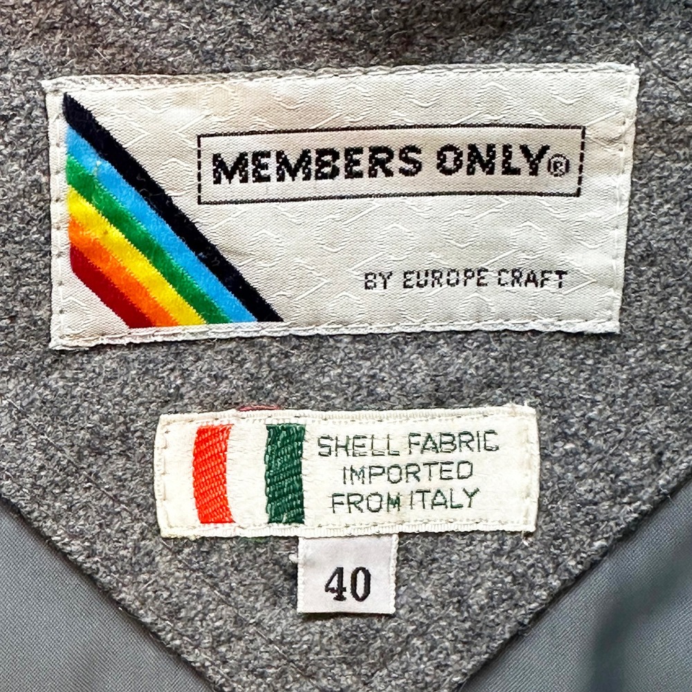 MEMBERS ONLY Vintage Men's Wool Blend Bomber Jacket • 40 • gray - Picture 5 of 8